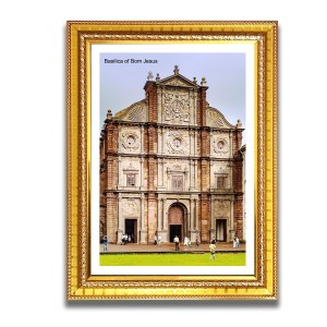 Basilica of Bom Jesus Church Photo Frame, 10x14 Inches Beautiful Elegant Framed Wall Art of Iconic Cathedral