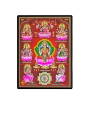 Ashtalakshmi Laminated Photo - 13x15 Inches, Divine Blessings for Home & Office and Temple Decoration