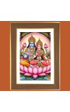 Lakshmi Narayana Photo Frame - 10x14 Inches, Brown Wooden Frame for Home, Office & Temple decoration