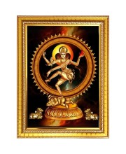 God nataraja Photo Frame - 10x14 Inches, Brown Wooden Frame for Home, Office & Temple Decoration