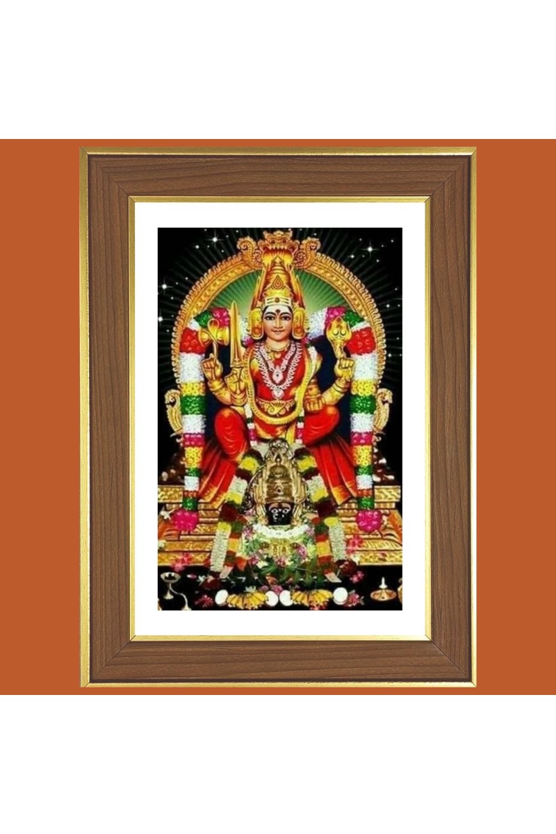 Angala parameshwari Photo Frame - 12x16 Inches, Brown Wooden Frame for Home, Office & Temple decoration