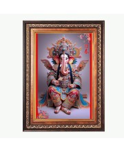 Sri Ganesh Color Photo 10x14 Inch - Vibrant Religious Wall Art for Home or Office Decor.