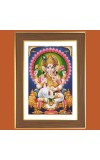 Divine Lord Ganesha Photo Frame - 10x14 Inches, Brown Wooden Frame for Home, Office & Temple Decoration