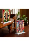 Debi Kali & Dakshineswar Kali Acrylic T-Style Photo Stand - 9x11 Inches, Compact and Stylish Spiritual Display, easily change 2 photos (Pack of 1)