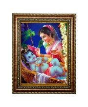 Hi Tech Sales Bal Krishna and Yashoda Maiyya HD Photo Frame for Office, Wall/Table, Study room & living room, gifts | PVC Frame & Front Face - Glass (12 X 10)