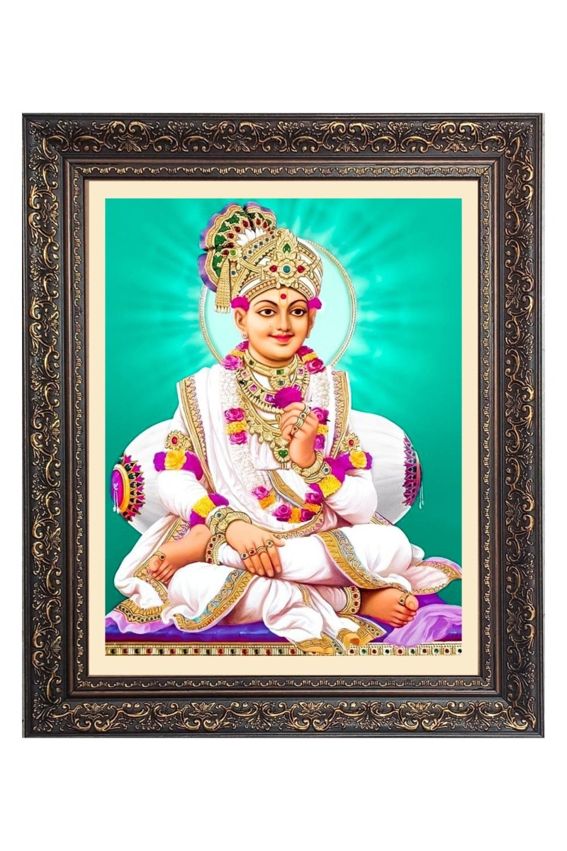 Shree Swaminarayan Big Photo Frame - 22x26 Inches for Home & Office Decoration