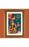 Colorful Modern Art Photo Frame - 12x16 Inches, Brown Wooden Frame for Home, Office & Temple Decoration