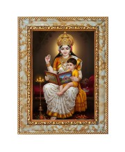 Maa Saraswati Digital Print Photo 14.7x16.7 inches (I6020) - Vibrant Religious Wall Art for Home or Office Decor.