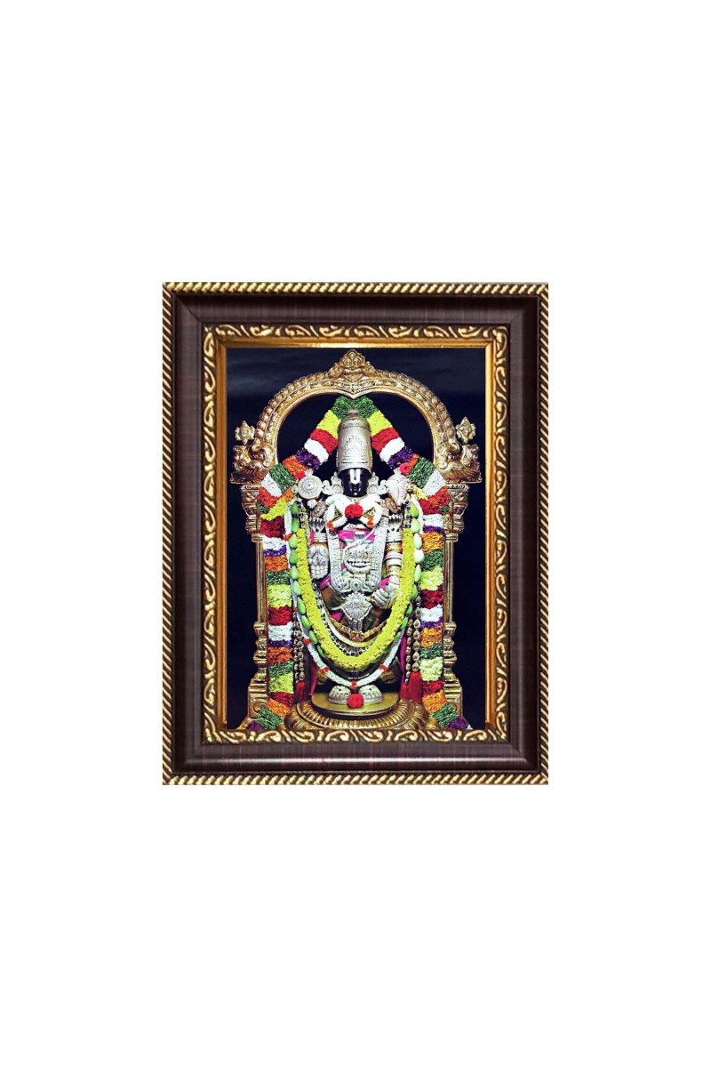 Sri Tirupati Balaji Digital Print Photo 6.7x8.7 inches - Vibrant Religious Wall Art for Home or Office Decor.
