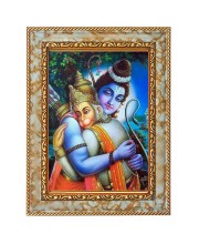 Lord Shiva and Hanuman Digital Print Photo 14.7x16.7 inches (I6061) - Vibrant Religious Wall Art for Home or Office Decor.