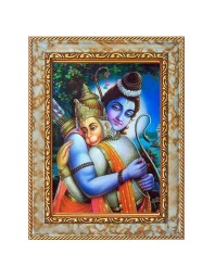 Lord Shiva and Hanuman Digital Print Photo 6.7x8.7 inches (I6061) - Vibrant Religious Wall Art for Home or Office Decor.