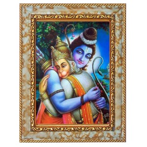 Lord Shiva and Hanuman Digital Print Photo 6.7x8.7 inches - Vibrant Religious Wall Art for Home or Office Decor.