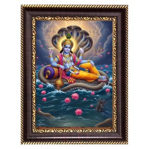 Lord vishnu Digital Print Photo 6.7x8.7 inches - Vibrant Religious Wall Art for Home or Office Decor.