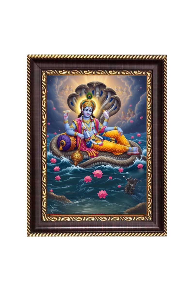 Lord vishnu Digital Print Photo 6.7x8.7 inches (I6101) - Vibrant Religious Wall Art for Home or Office Decor.