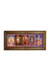 Hitech Sales Shree Lord Vishnu, Shree Tirupati Balaji, Shree Ganesh Ji, Shree Ram, Shree Krishna Photos in One Religious Photo Frame (16.6 x 6.6 inches, Golden, Pvc Frame)