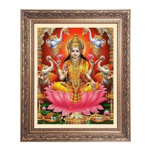 Mata Lakshmi (Laxmi) Big Photo Frame - 16x20 Inches for Home & Office Decoration