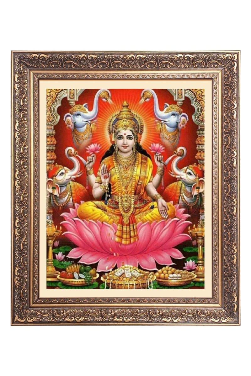 Mata Lakshmi (Laxmi) Big Photo Frame - 24x28 Inches for Home & Office Decoration