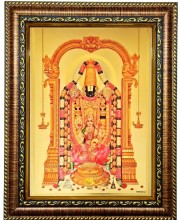 HI Tech Sales Tirupati Balaji Rectangular Photo Frame|God Photo Frames|Lord Venkateswara Photo Frame|Tirupati Balaji Lakshmi Photo Frame|Photo Frame (35 X 26 Cm Wall Mount (Gold)