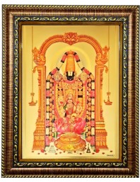 HI Tech Sales Tirupati Balaji Rectangular Photo Frame|God Photo Frames|Lord Venkateswara Photo Frame|Tirupati Balaji Lakshmi Photo Frame|Photo Frame (35 X 26 Cm Wall Mount (Gold)