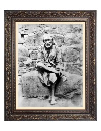Sai Baba Big Photo Frame - 24x28 Inches for Home & Office Decoration
