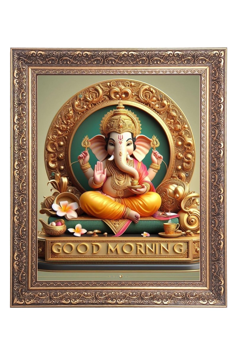 Lord Ganesh Big Photo Frame - 22x26 Inches for Home & Office Decoration