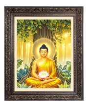 Sri Gautam Buddha Big Photo Frame - 16x20 Inches for Home & Office Decoration