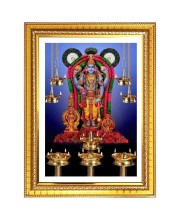 Guruvayurappan Photo Frame - 10x14 Inches, Brown Wooden Frame for Home, Office & Temple Decoration
