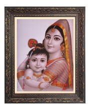Baby Krishna with Maa yoshda Big Photo Frame - 16x20 Inches for Home & Office Decoration