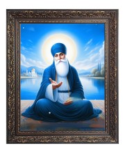 Guru Nanak Dev Ji Big Photo Frame - 16x20 Inches for Home & Office Decoration