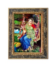 Shri Radha Digital Print Photo 10.7x12.7 inches (I6113) - Vibrant Religious Wall Art for Home or Office Decor.