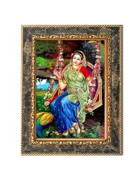 Shri Radha Digital Print Photo 6.7x8.7 inches - Vibrant Religious Wall Art for Home or Office Decor.