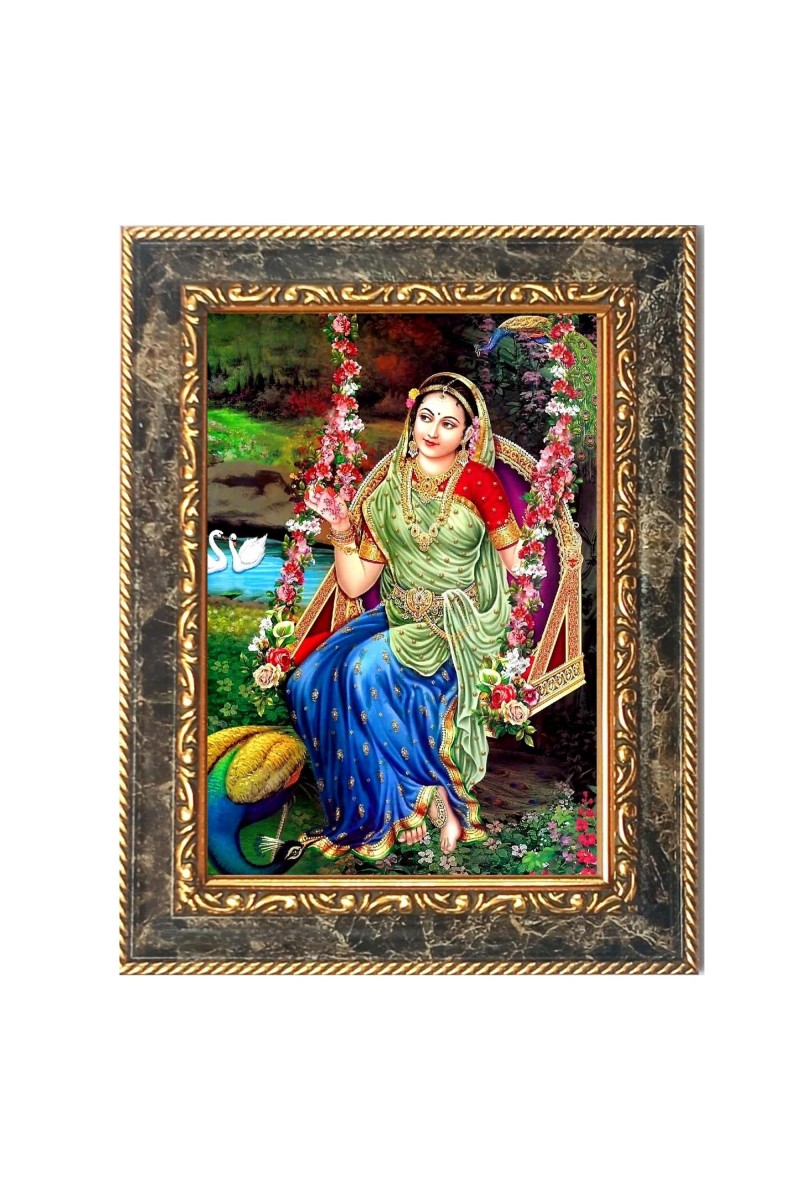 Shri Radha Digital Print Photo 6.7x8.7 inches - Vibrant Religious Wall Art for Home or Office Decor.