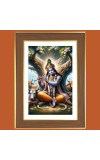 Lord krishna playing flute Photo Frame - 10x14 Inches, Brown Wooden Frame for Home, Office & Temple decoration