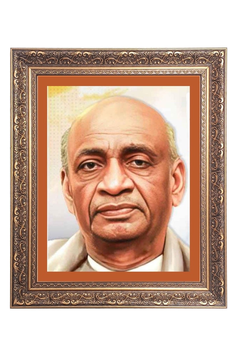 Sardar Vallabhbhai Patel Big Photo Frame - 16x20 Inches for Home & Office Decoration