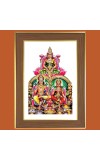 Lakshmi with Ganesh Saraswati and kuber Photo Frame - 12x16 Inches, Brown Wooden Frame for Home, Office & Temple decoration
