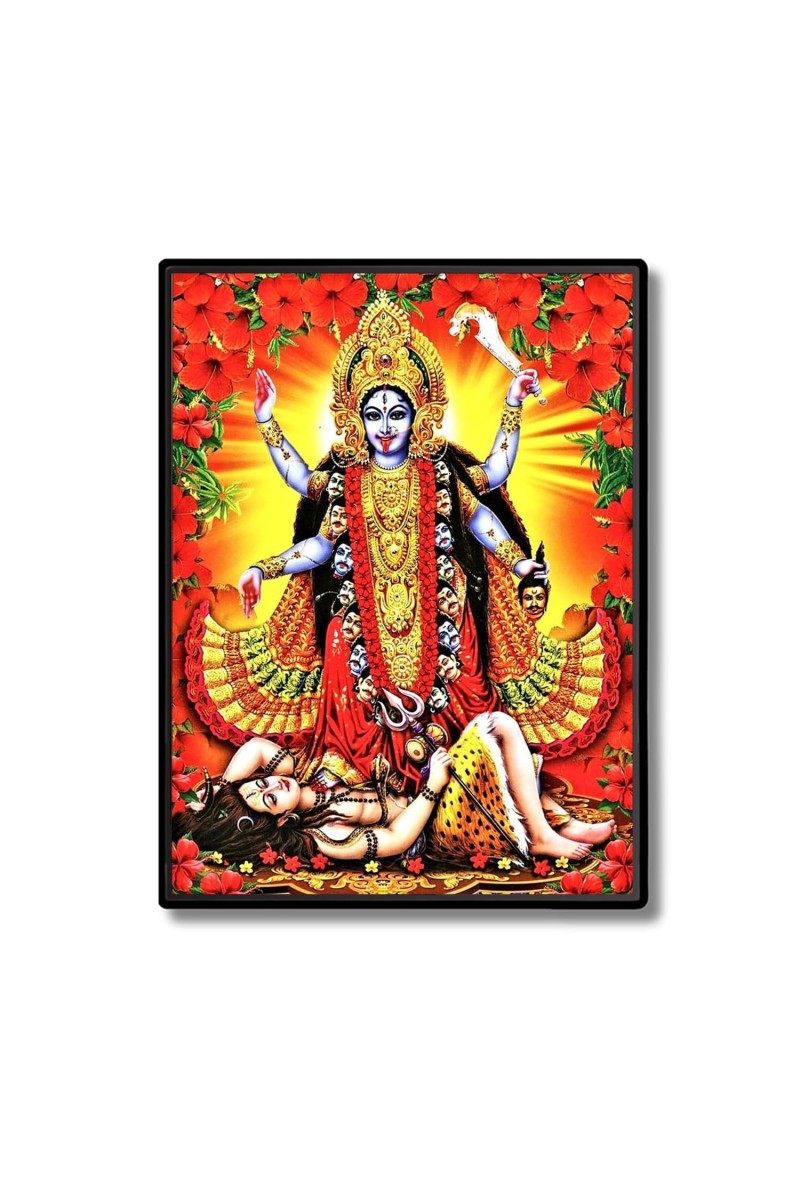 Maa Kaali Laminated Photo - 13x15 Inches, Divine Blessings for Home & Office and Temple Decoration