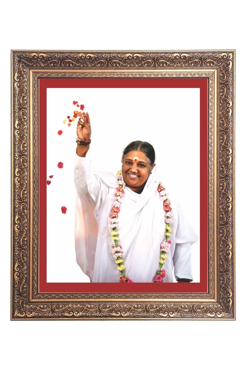 Mata Amritanandamayi Big Photo Frame - 16x20 Inches for Home & Office Decoration