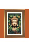 Blissful Buddha Photo Frame - 12x16 Inches, Brown Wooden Frame for Home, Office & Temple Decoration
