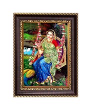 Shri Radha Digital Print Photo 10.7x12.7 inches (I6114) - Vibrant Religious Wall Art for Home or Office Decor.
