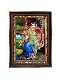 Shri Radha Digital Print Photo 6.7x8.7 inches - Vibrant Religious Wall Art for Home or Office Decor.