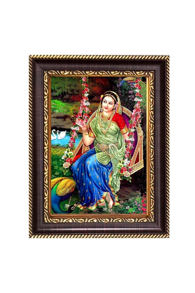 Shri Radha Digital Print Photo 14.7x16.7 inches (I6114) - Vibrant Religious Wall Art for Home or Office Decor.