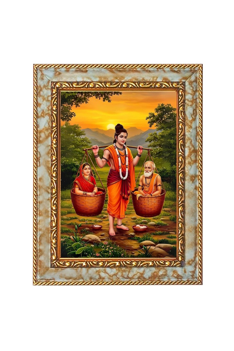 Shravan Kumar Digital Print Photo 6.7x8.7 inches (I6024) - Vibrant Religious Wall Art for Home or Office Decor.