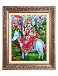 Maa Shitala Debi Big Photo Frame - 22x26 Inches for Home & Office Decoration