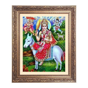 Maa Shitala Debi Big Photo Frame - 22x26 Inches for Home & Office Decoration Maa Shitala Debi Big Photo Frame - 22x26 Inches for Home & Office Decoration