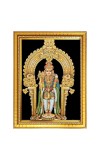 Lord Murugan Photo Frame - 10x14 Inches, Brown Wooden Frame for Home, Office & Temple Decoration