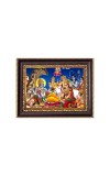 Sri Narayan and Laxmi Mata Digital Print Photo 6.7x8.7 inches - Vibrant Religious Wall Art for Home, Office and Temple Decor.