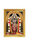 God sri venkateshwara swamy Photo Frame - 10x14 Inches, Brown Wooden Frame for Home, Office & Temple Decoration