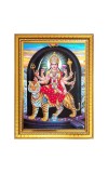 Durga matha Photo Frame - 10x14 Inches, Brown Wooden Frame for Home, Office & Temple Decoration