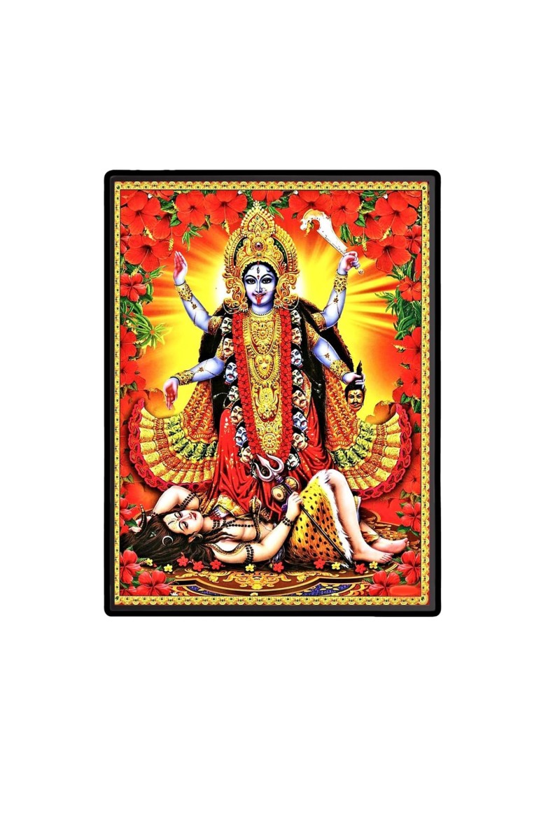 Kali Laminated Photo - 5x7 Inches, Divine Blessings for Home & Office and Temple Decoration