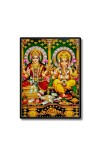 Lakshmi & Ganesh Laminated Photo - 5x7 Inches, Divine Blessings for Home & Office and Temple Decoration